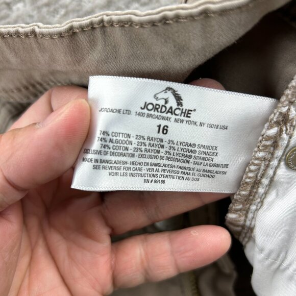 JORDACHE Skinny Pants Women Size 16 Brown Stretchy Khaki - Picture 4 of 13